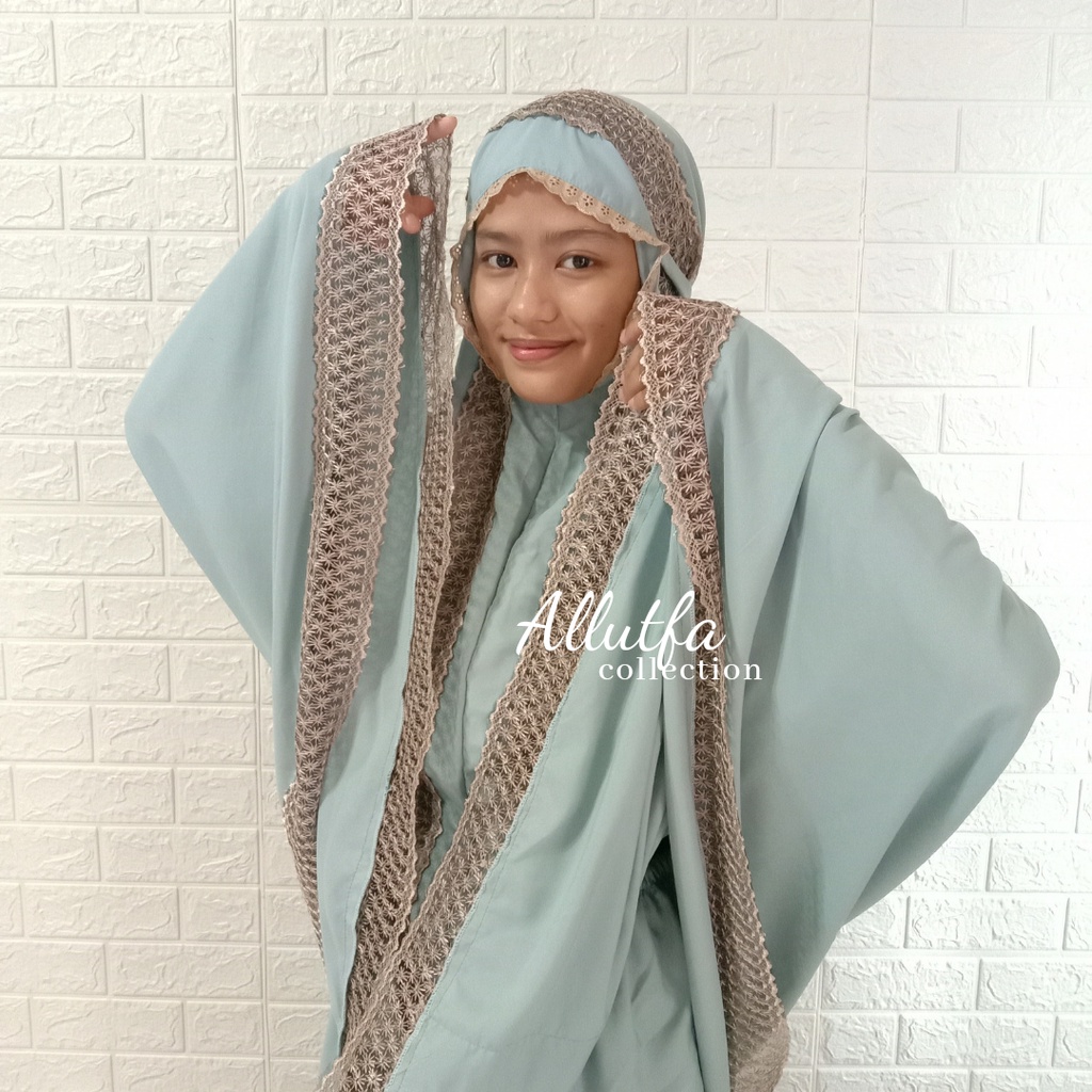 mukena dewasa 2in1 shireen katun bintang hitam series