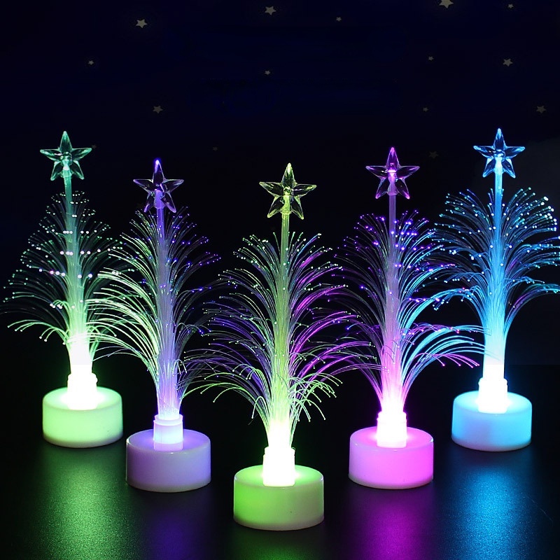 Christmas Colorful Discoloration Flash Fiber tree / Christmas Home Decoration Products