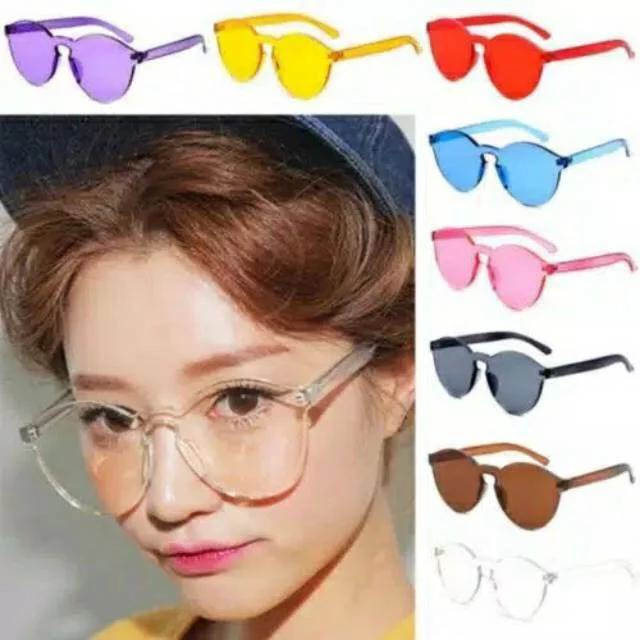 Kaca Mata Jelly Bening - Kacamata Jelly Transparan Fashion Wanita Warna Warni - Kacamata Bening Transparan Warna Warni Kacamata Fashion Dewasa Mumer Eyeglasses SALEEE