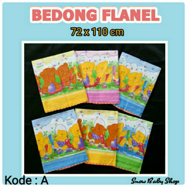 6 pcs Bedong Bayi Flanel Motif