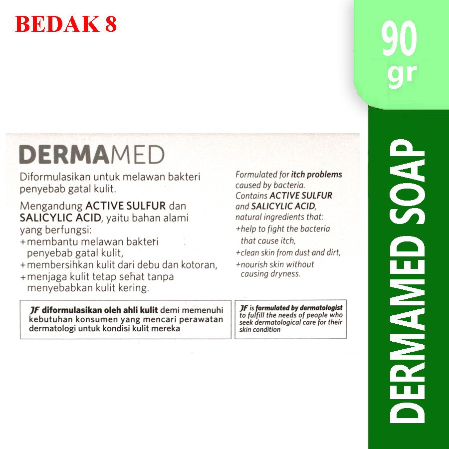 (Sabun Sulfur) JF Cleanser Bar Dermamed 90 gr