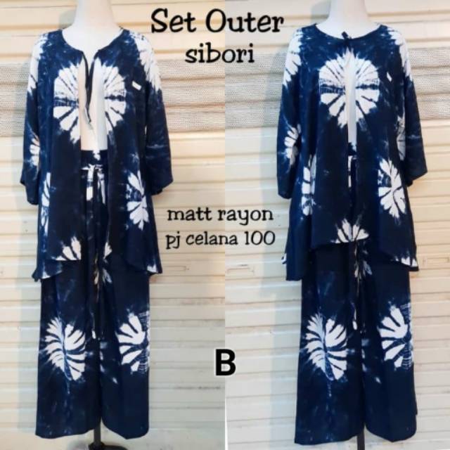 Outer lengan set sibori batik modern