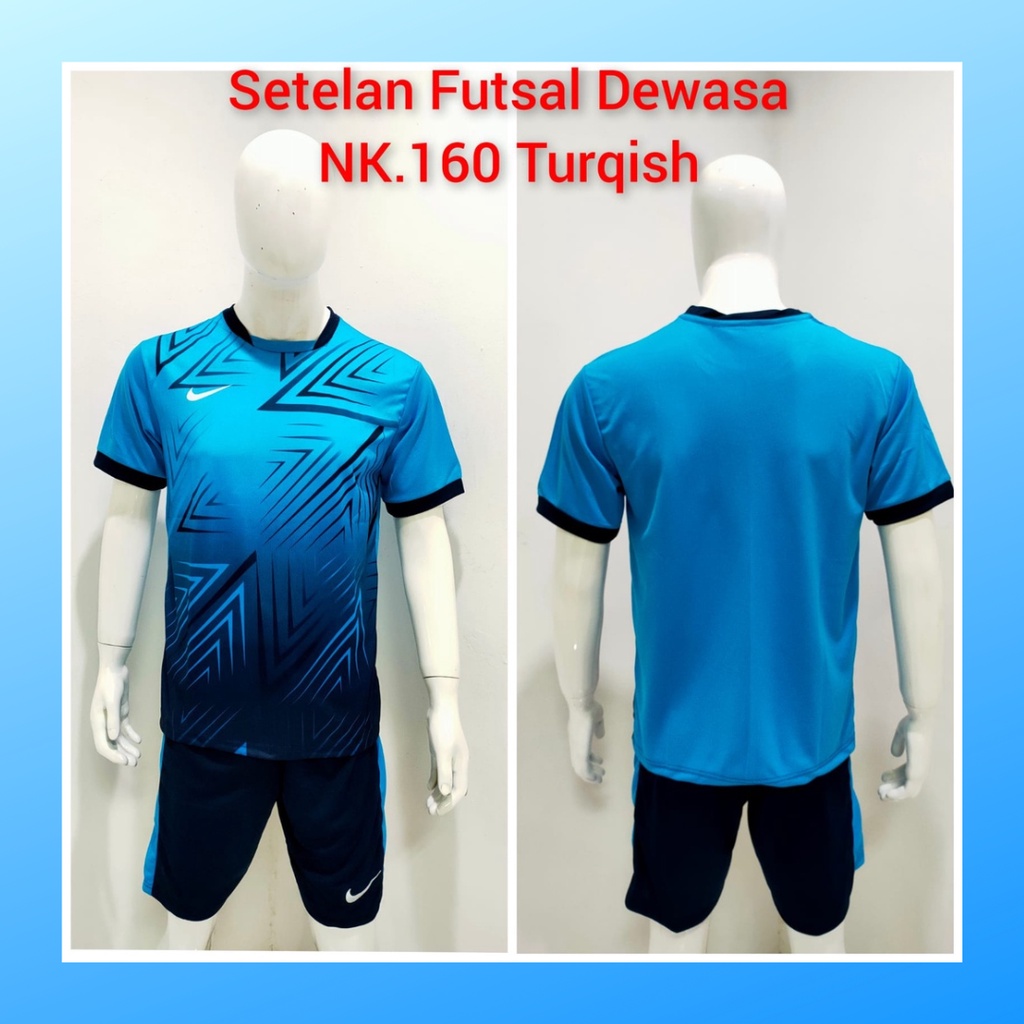 jersey futsal pria kaos sepak bola baju dan celana setelan wanita dewasa t-shirt outfit seragam jarsey kostum olahraga pakaian apparel print sport jersy soccer casual jersi suit NK160 turqis