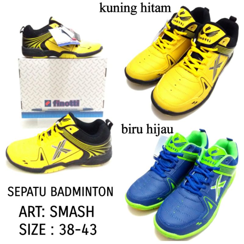 TERBARU SEPATU BADMINTON  DEWASA 2WARNA SESUAI GAMBAR FINOTTI SMASH  SIZE 38-43