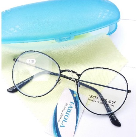 Kacamata MINUS Anti Radiasi Frame Oval Pria Wanita  | FREE BOX | VB 939