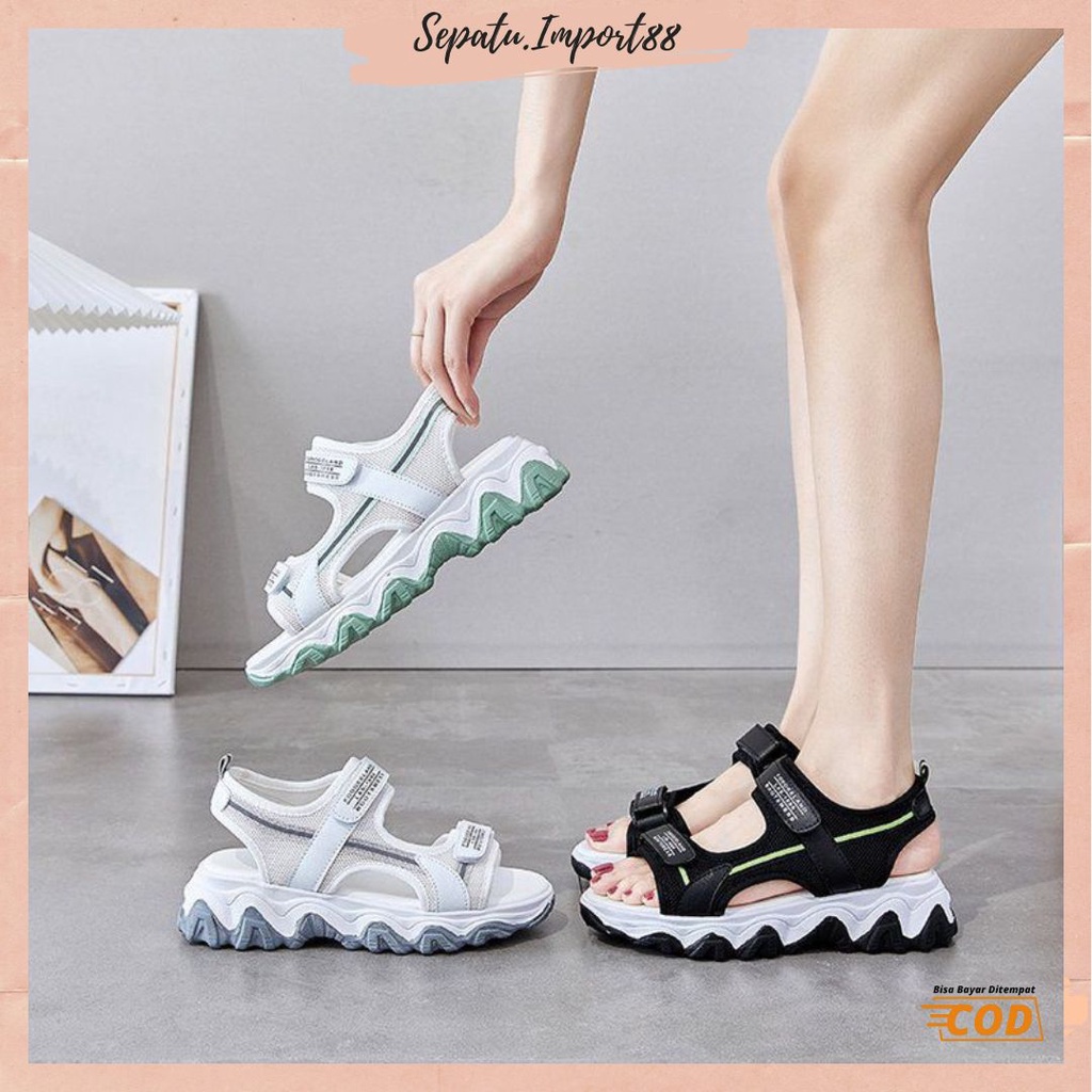 [SEPATU.IMPORT88] SP-582 ORIGINAL Wedges Sandal Tali Wanita Korea Import Premium Quality