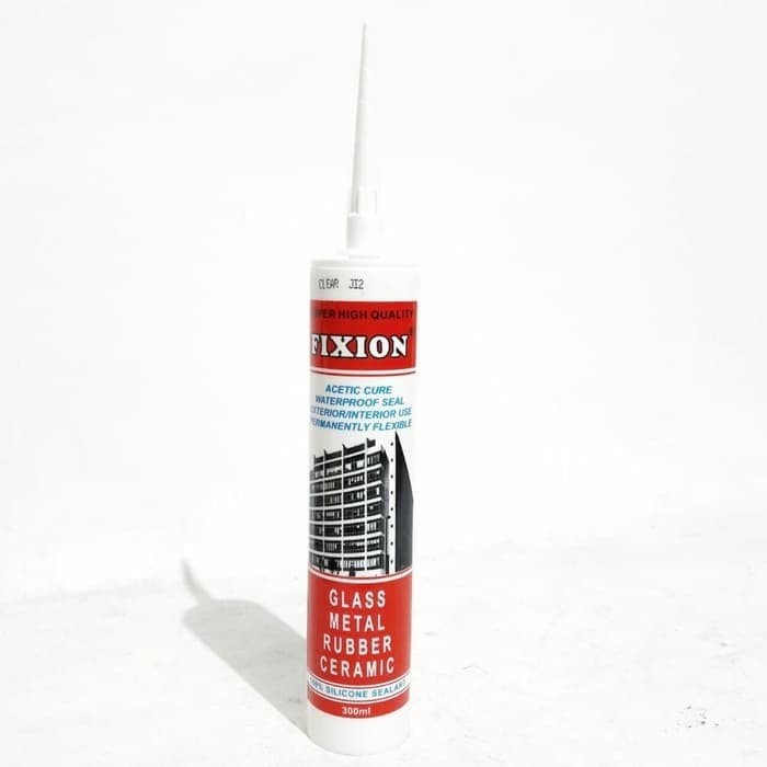 Lem Silicone Sealant Bening Fixion Lem Karet Kaca Roofrail 