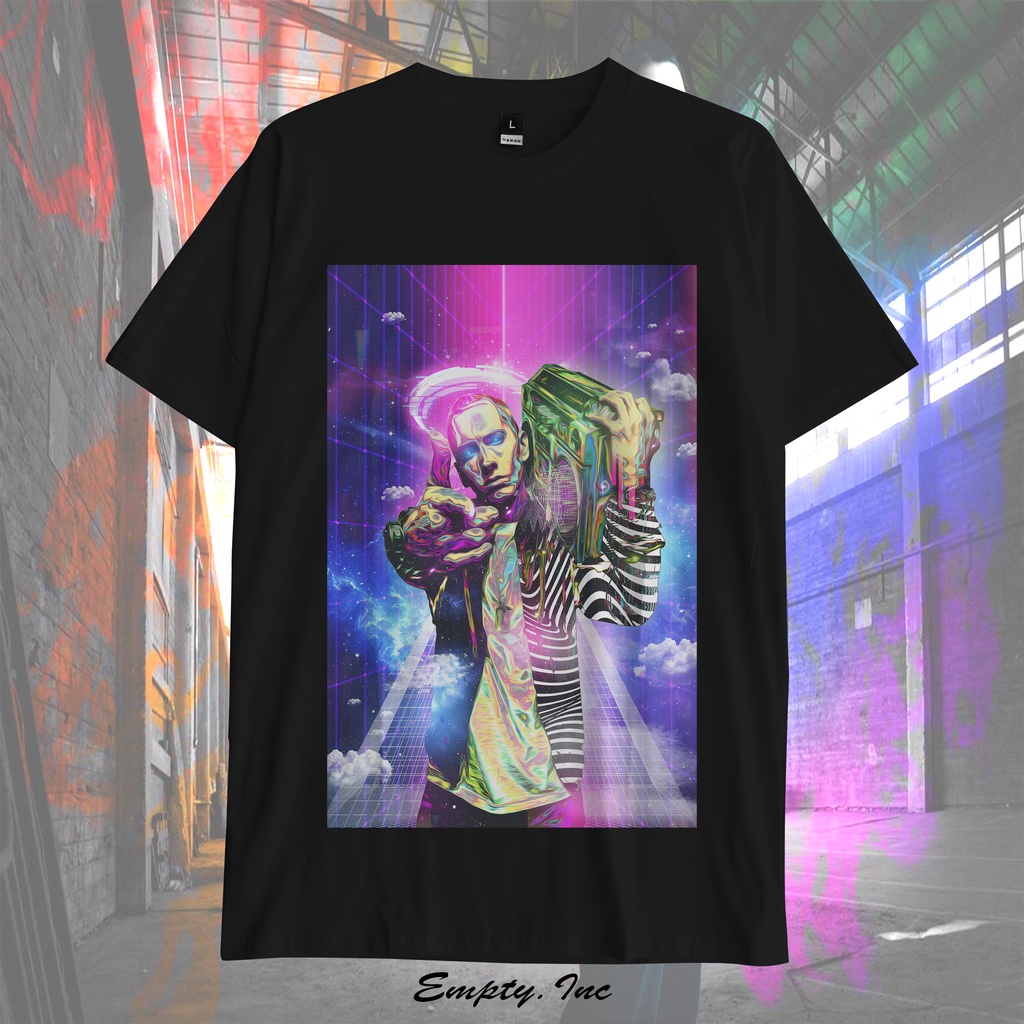Rap Tee Eminem Futuristic Style Art Kaos Hip-Hop