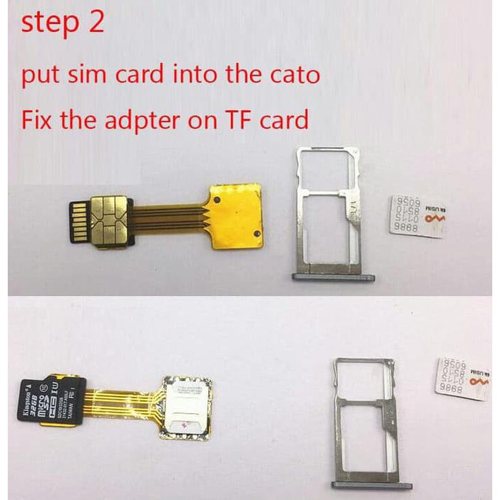 Hybrid Micro Converter Nano SIM Card to Micro SD Card Konektor SIM
