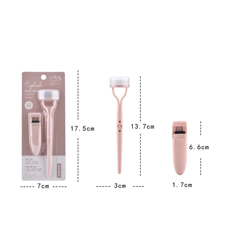 [1Set Handheld Durable Portable Metal Silicone Eyelash Curler &amp; Eyelash Comb ] [Curling Eyelashes Clip] [Eyelash Beauty Makeup Tools]