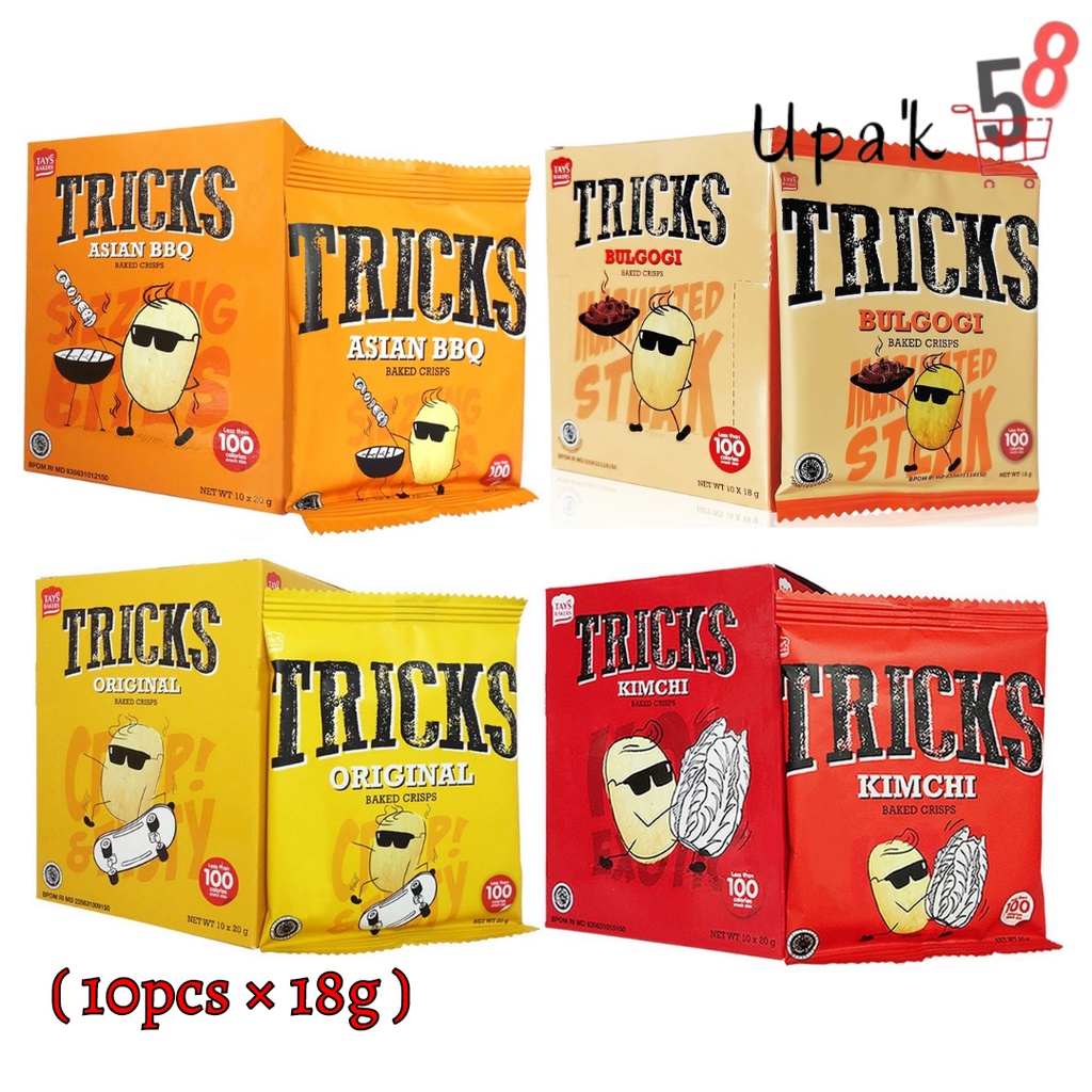 

Tricks Baked Crips ( 10pcs x 18g ) / Potato Biscuit / Biskuit Kentang / Upak58