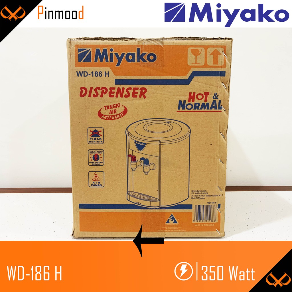 MIYAKO DISPENSER WD-186 H [ HOT AND NORMAL ] GALON AIR MURAH
