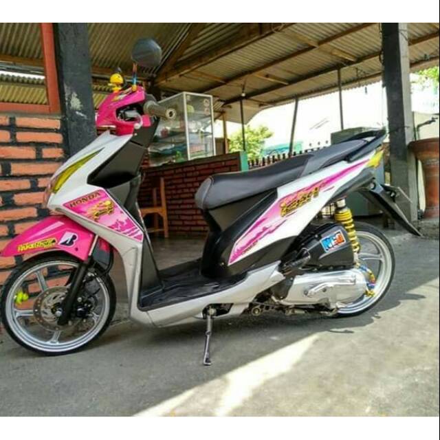 Striping Sticker Variasi Honda Beat Fi Motif Api Icon Pink Shopee Indonesia