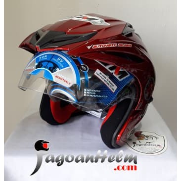 Untuk Anda GM Helm New Imprezza   RED Marron   Double Visor