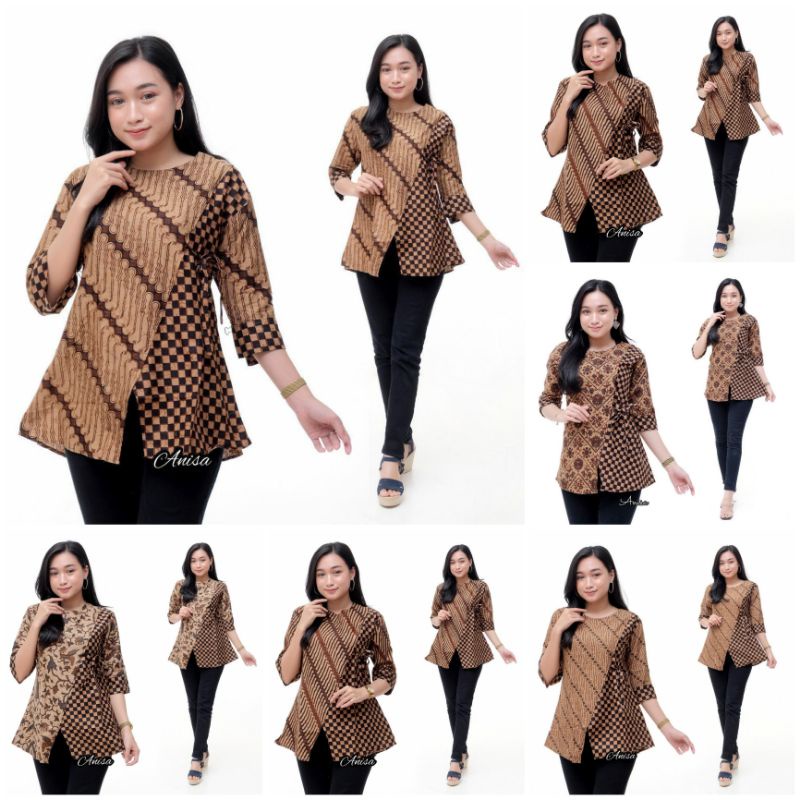 ATASAN BATIK SOGAN BLUS BATIK KOMBINASI