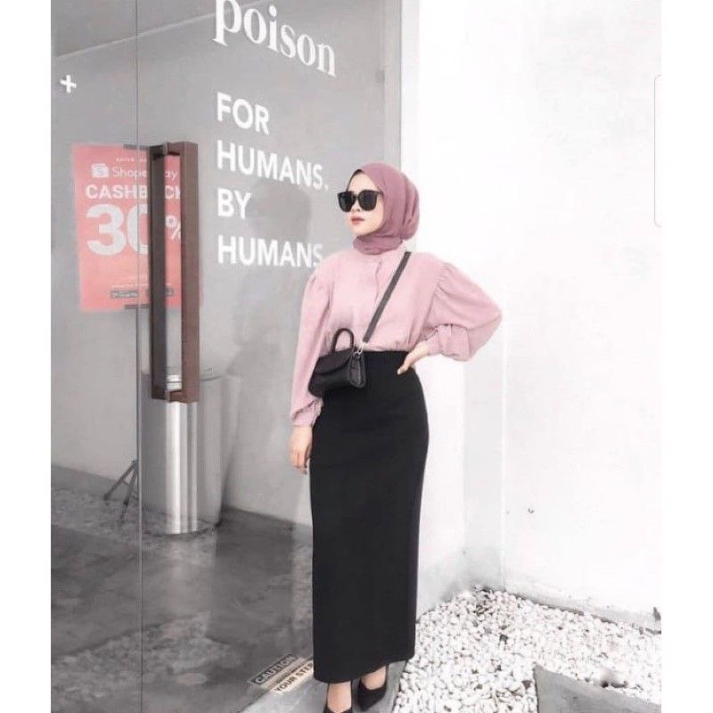 ROK SPAN RAJUT HIGH QUALITY/SPAN KNIT PREMIUM/ROK PANJANG PENSIL WANITA