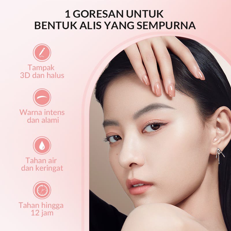 COLORKEY x BIOAQUA Fine Brow Sclupting Pencil Pensil Alis Waterproof Eyebrow Pencil Alis 3 Colours Tahan Air dan Keringat