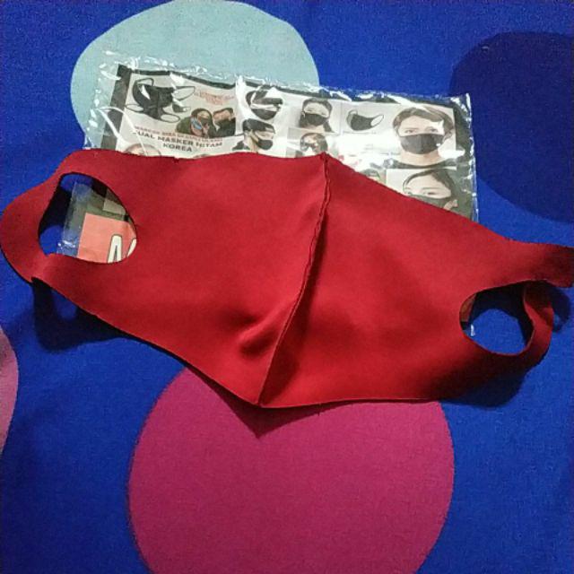 Masker Kain Murah Kemasan Plastik Satuan Bahan Scuba Model Korea Gramasi Cukup Tebal Bukan Tipis
