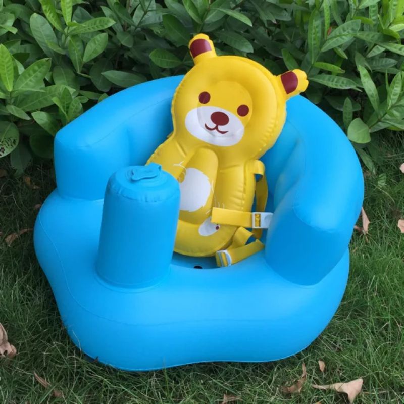 Kursi Sofa bayi Tiup Mainan bayi dan anak Tempat Duduk Bayi Balon  motif polos