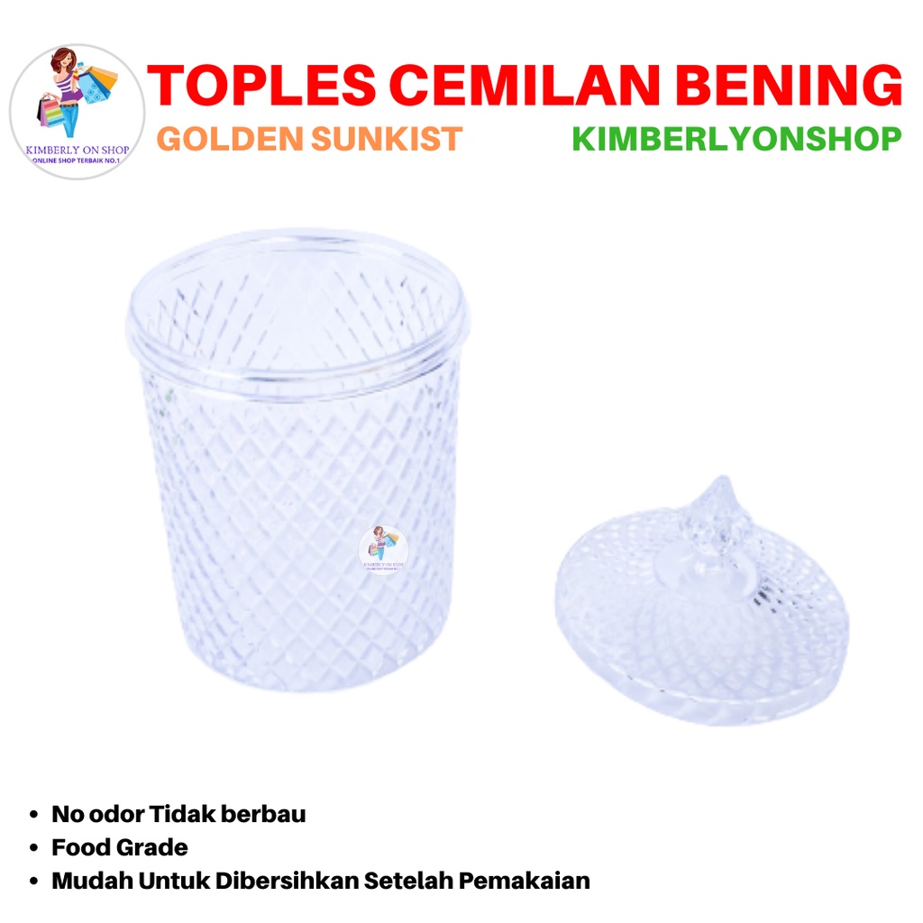 Toples Sealware Cemilan Kue Kering Kristal Serbaguna Golden Sunkist