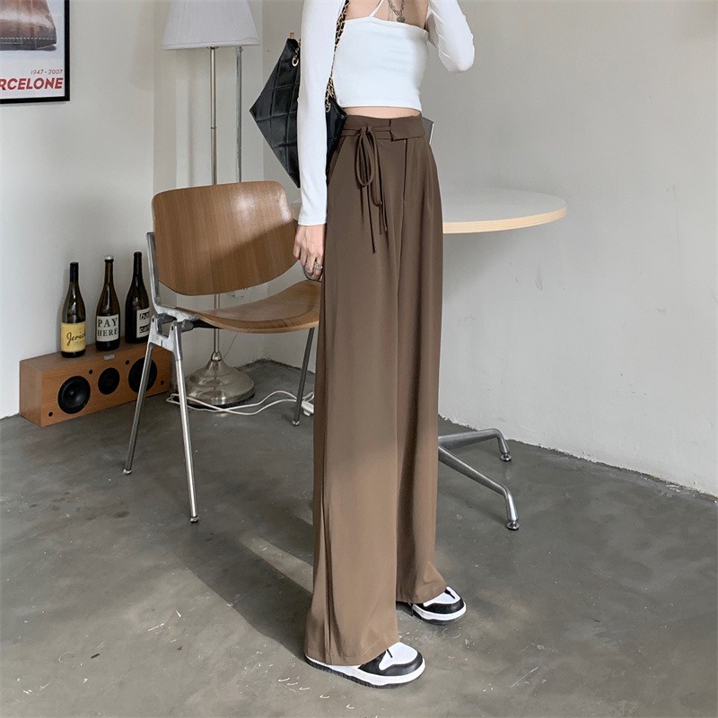 XIAOZHAINV Celana Wanita Korean Style High Waist Loose Pants HW0038/Celana Kantor Formal/Celana Kulot Wanita