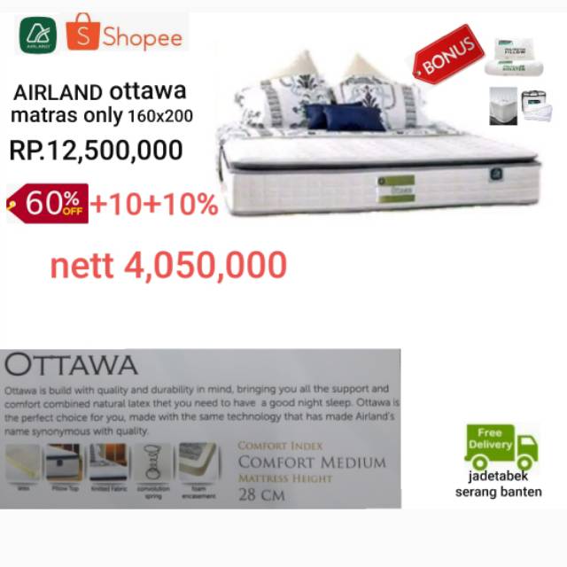 Airland ottawa matras only 160x200 Rp,4,050.000