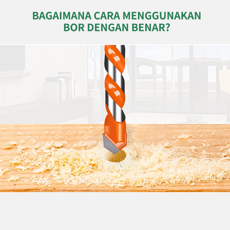 ISKU Mata Bor Drill Set 5 Pcs Multi Purpose Bor Besi Kayu Beton Multifungsi HSS Triangle Tipped Besi Kayu Beton Keramik Plastik Aluminiummata bor set multifungsi