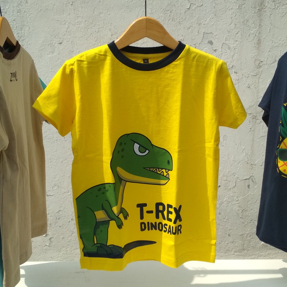 ZOOL Kids Kaos Anak T-Rex Dinosaur | T-Shirt Anak Size L XL