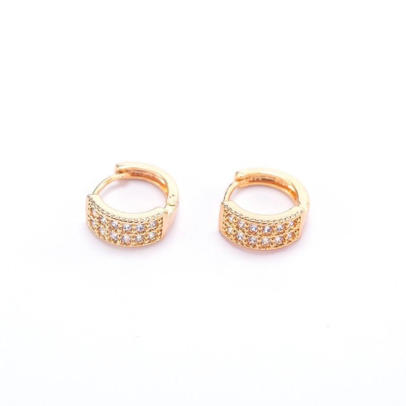 Anting wanita dewasa bulat full permata zirconia aksesoris fashion