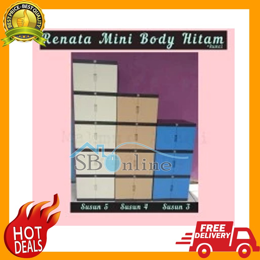 LEMARI PLASTIK MINI RENATA BODY HITAM