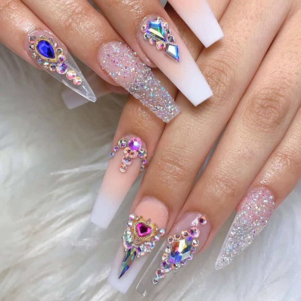 Timekey JaneDream 54Pcs Berlian Imitasi Bentuk Hati 3D Untuk Nail Art DIY A1K9