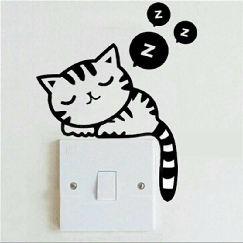 Stiker Tombol / Saklar Lampu gambar Cat (sticker)