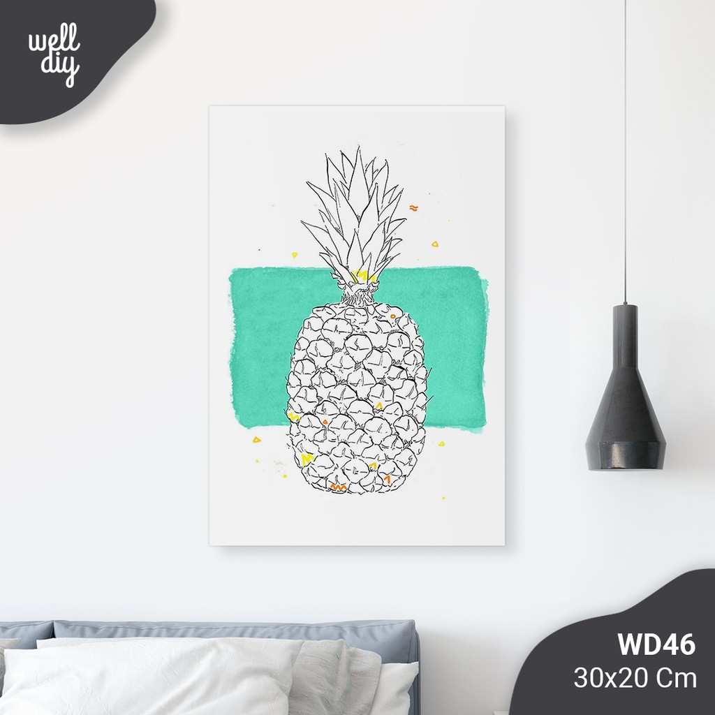 Hiasan Dinding Hiasan Kamar Wall Decor Pineapple Sketsa - WD46