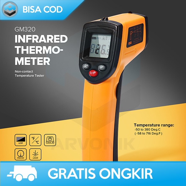 THERMOMETER PENGUKUR SUHU TUBUH LASER INFRARED BY SMARTSENSOR ORIGINAL