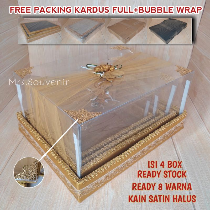 Box Kotak Seserahan Mika Tile 1 Set Isi 4 Box Hantaran