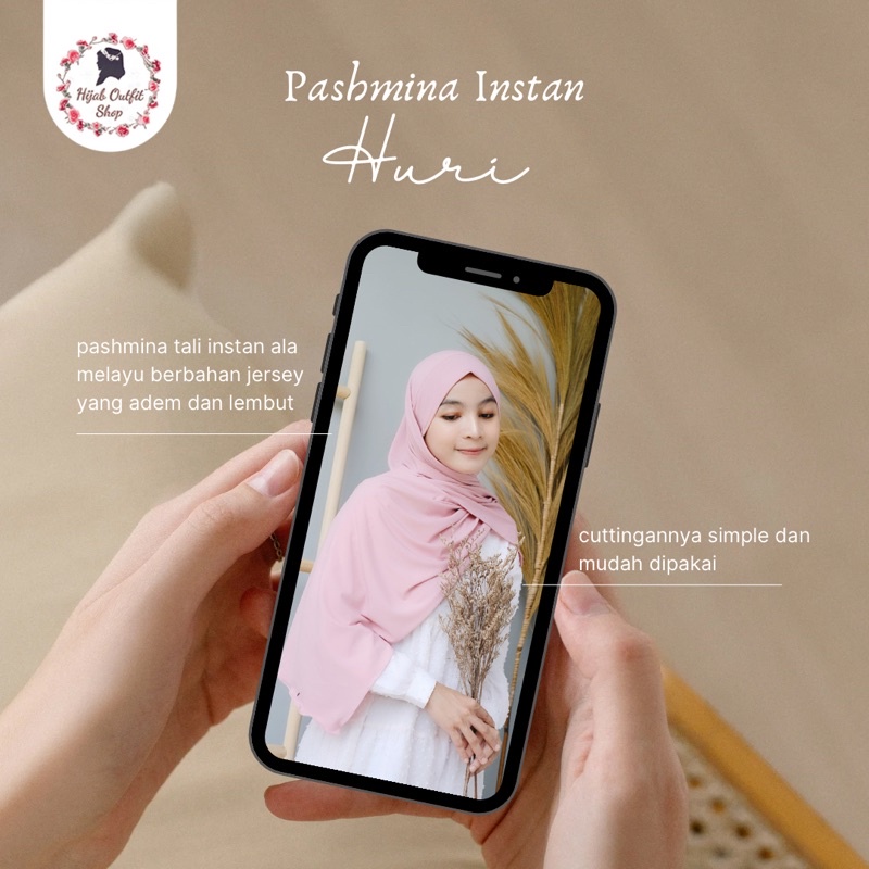 Pashmina Instan Huri / Pashmina malay melayu tali instan