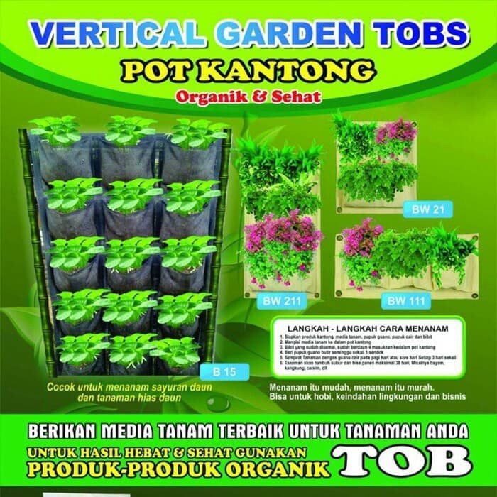 Kantong Tanaman Vertikal 15Lubang/Vertikal garden Murah