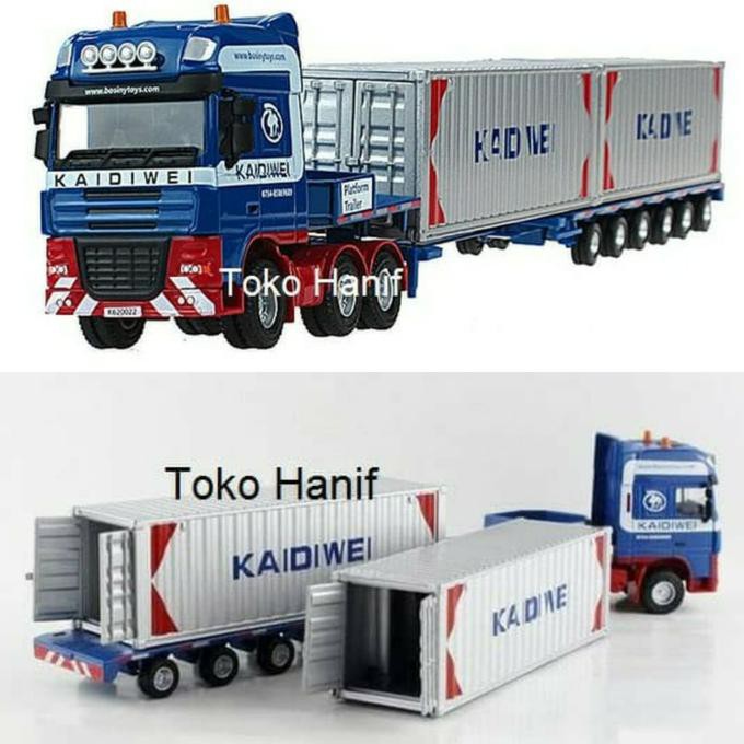 Diecast miniatur truck container full besi Diecast Truk 