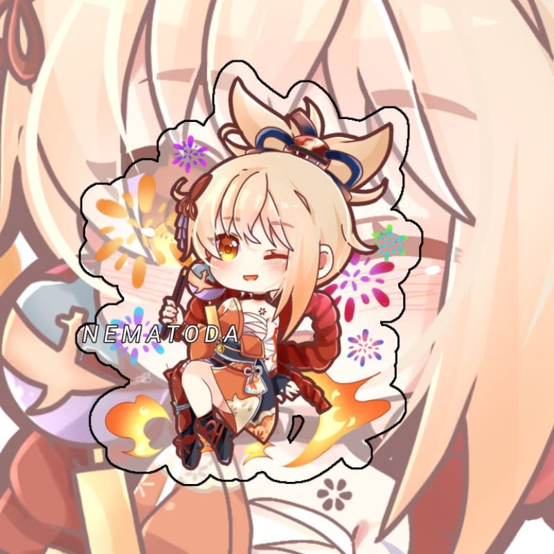 Gantungan Kunci Anime Game Genshin Impact Yoimiya  - Keychain Genshin Impact Yoimiya