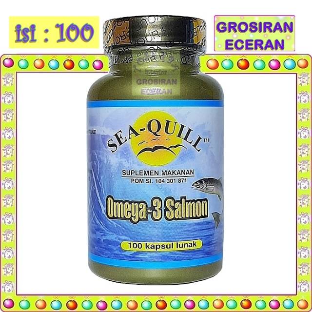 Sea Quill Omega 3 Salmon isi 100 - Sea-Quill Omega 3 - Grosir Sea Quill - SeaQuill Omega 3 Salmon