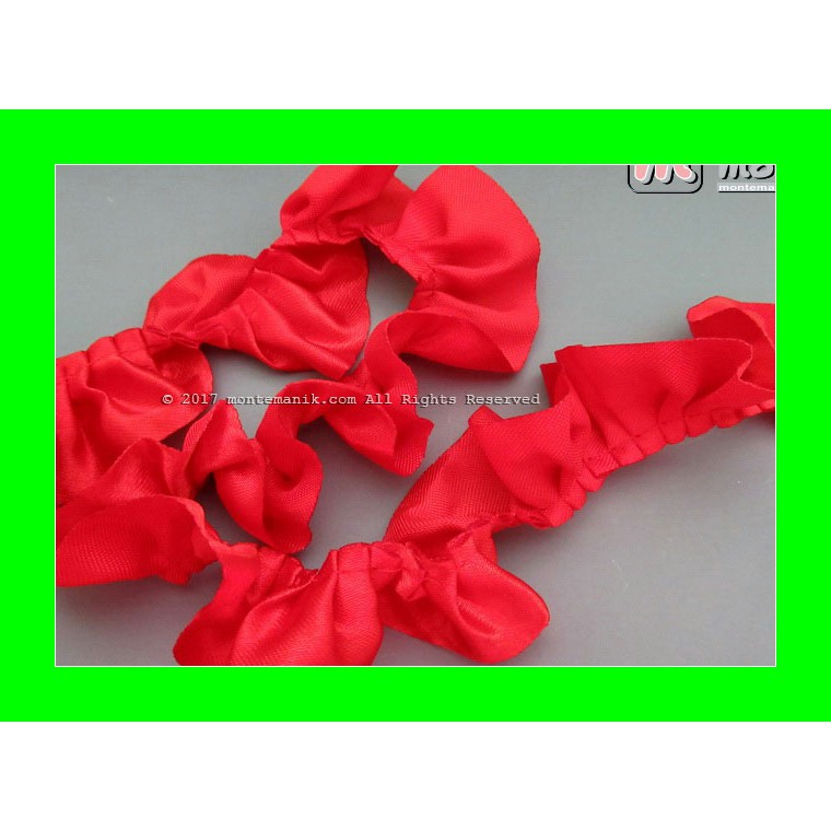 

Renda Kerut Satin 2,5 cm Merah (RKS-05) TDD Bahan Kerajinan Tangan