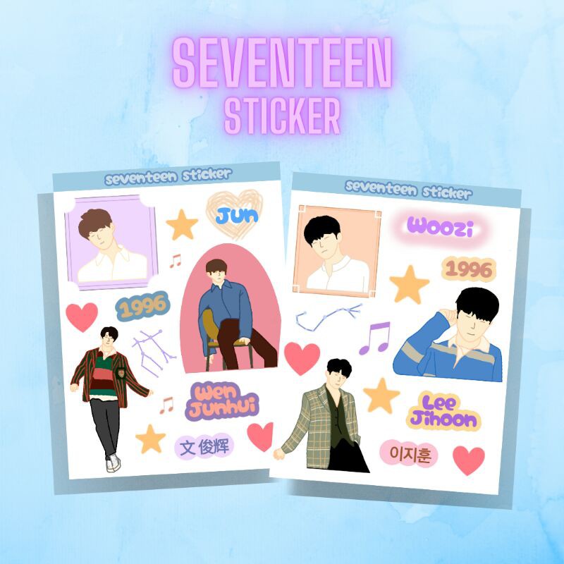 

Stiker K-POP | SEVENTEEN Sticker Sheet Member