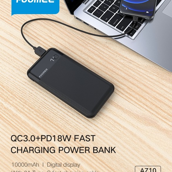 Powerbank 10000mAH Foomee AZ10 Powerbank 10000mAH Fast Charge 3.0 18W