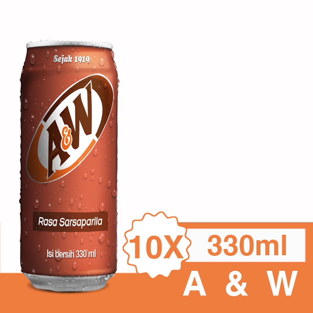 A & W SARSAPARILLA SLEEK CAN 330 ml ( 10 kaleng) | Shopee ...