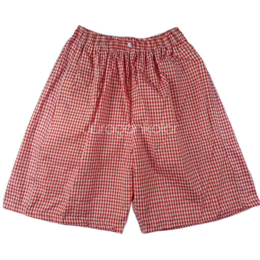 Celana Pendek Pria / Wanita Santai Motif Kotak Salur (Short) -KTK52