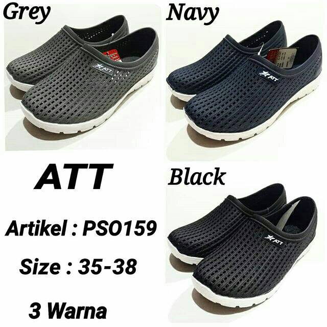 Sepatu slip on unisex karet ATT PSO 159 murah warna grey navy black