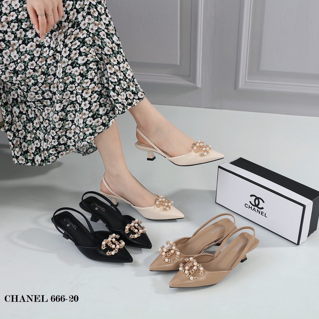 SEPATU WANITA HEELS SLINGBACK SHOES 666-20