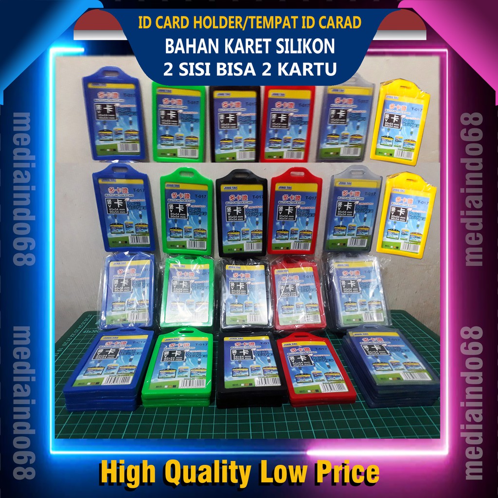 

TEMPAT ID CARD-NAMETAG ID HOLDER SILIKON 2 SISI 2 KARTU