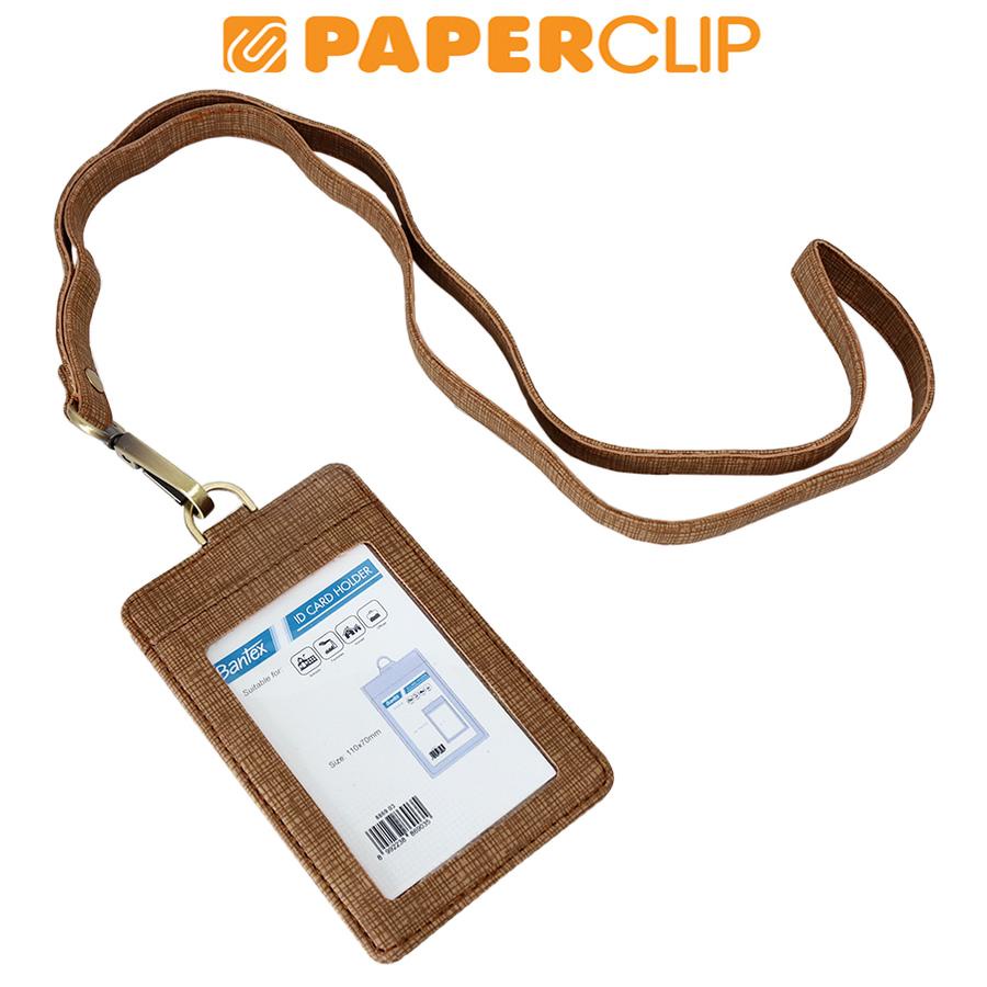 

ID CARD BANTEX LEATHER 8869 PORTRAIT + LANYARD 03 BROWN