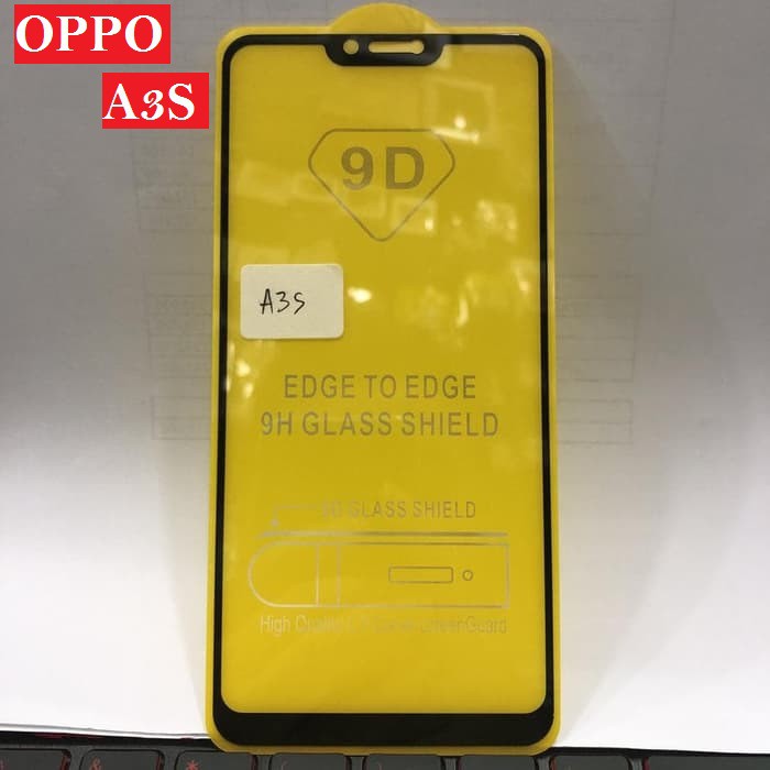 Tempered glass OPPO A3S Full COLOUR 9H Anti-Shock Premium Tempered Glass Screen Protector